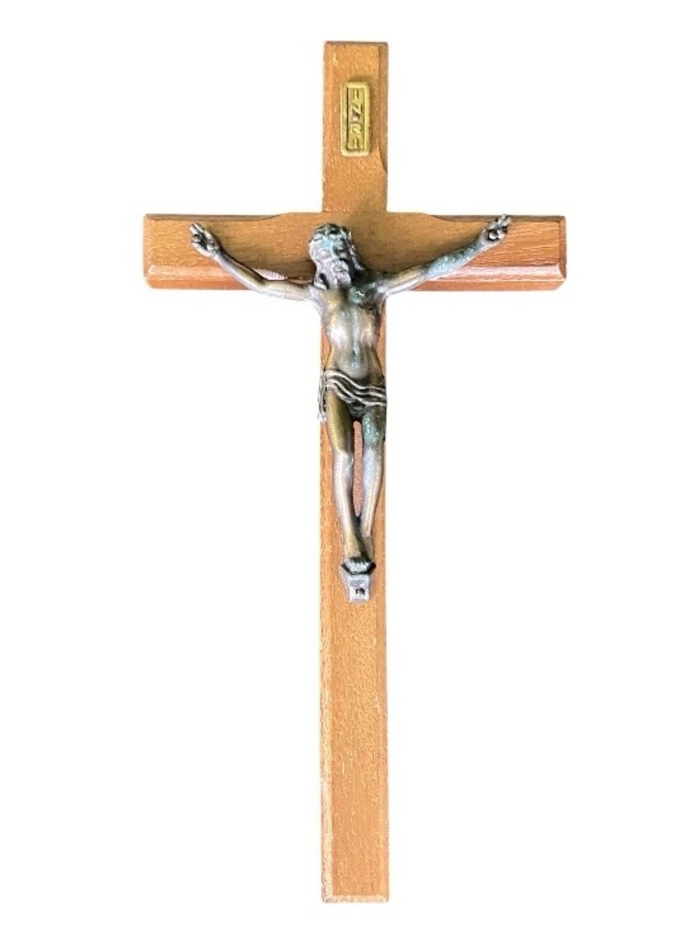 Vintage Wood Metal Crucifix Jesus On The Cross Catholic Christian Religion INRI